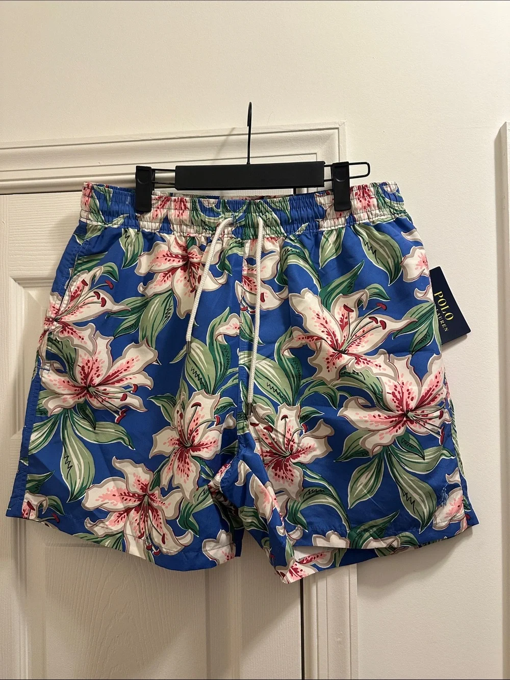 Polo by Ralph Lauren Blue Floral Print Swim Trunks